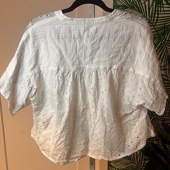 Anthropologie Eyelet Cropped Blouse, size XSP - Picture 5 of 8